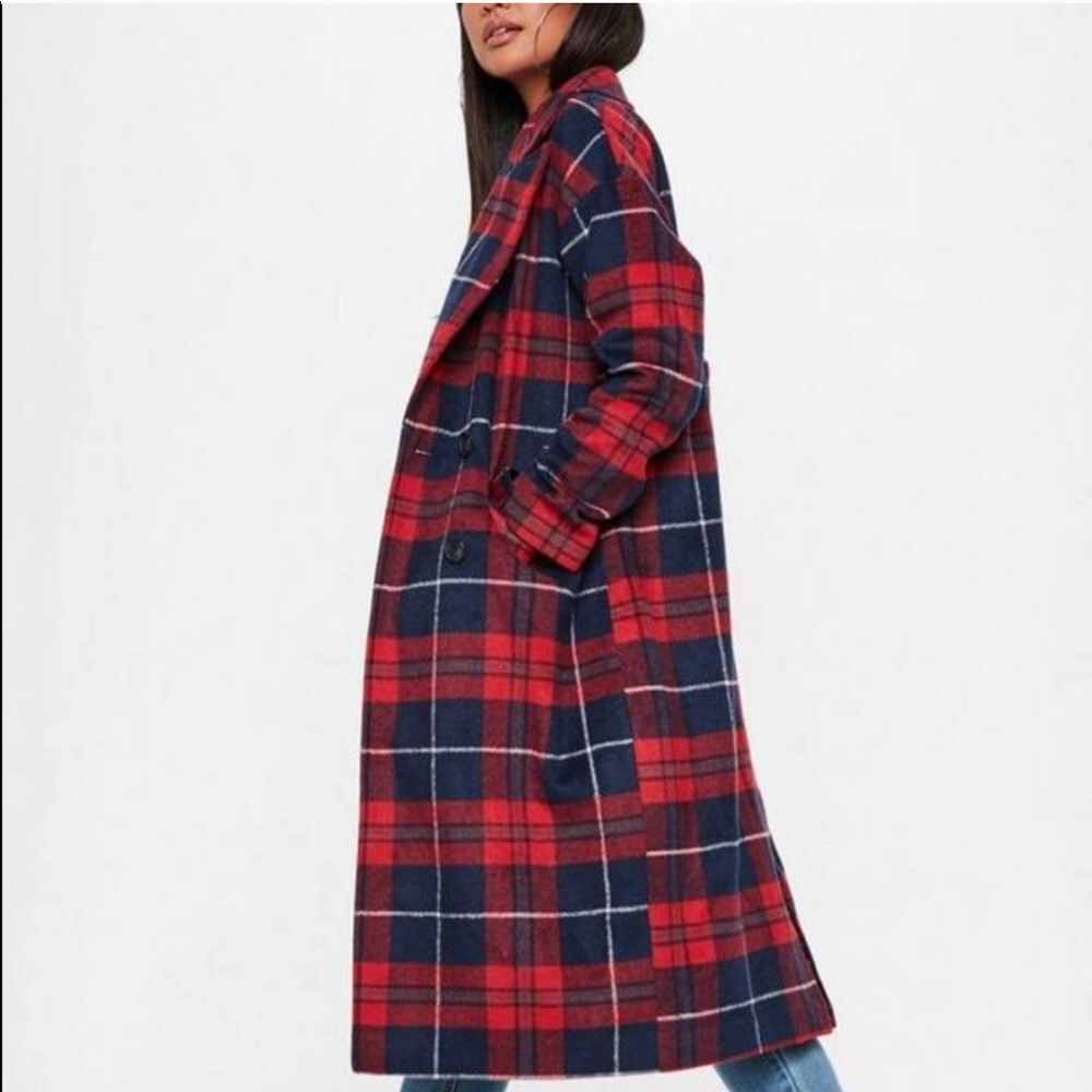 Misguided Plaid Coat
